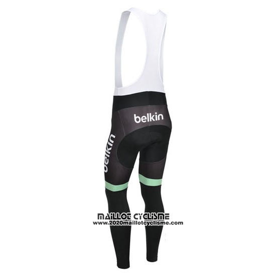 2013 Maillot Ciclismo Belkin Noir et Vert Manches Longues et Cuissard
